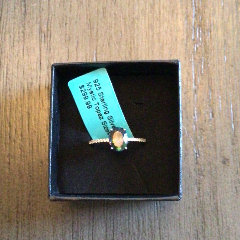Mystic Topaz Sterling Silver Oval Ring in Green-Blue